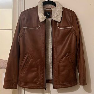 Art Class | Youth Large | Brown Faux LeatherJacket Sherpa lined
